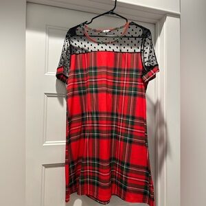 Women’s Large Christmas Plaid Tunic